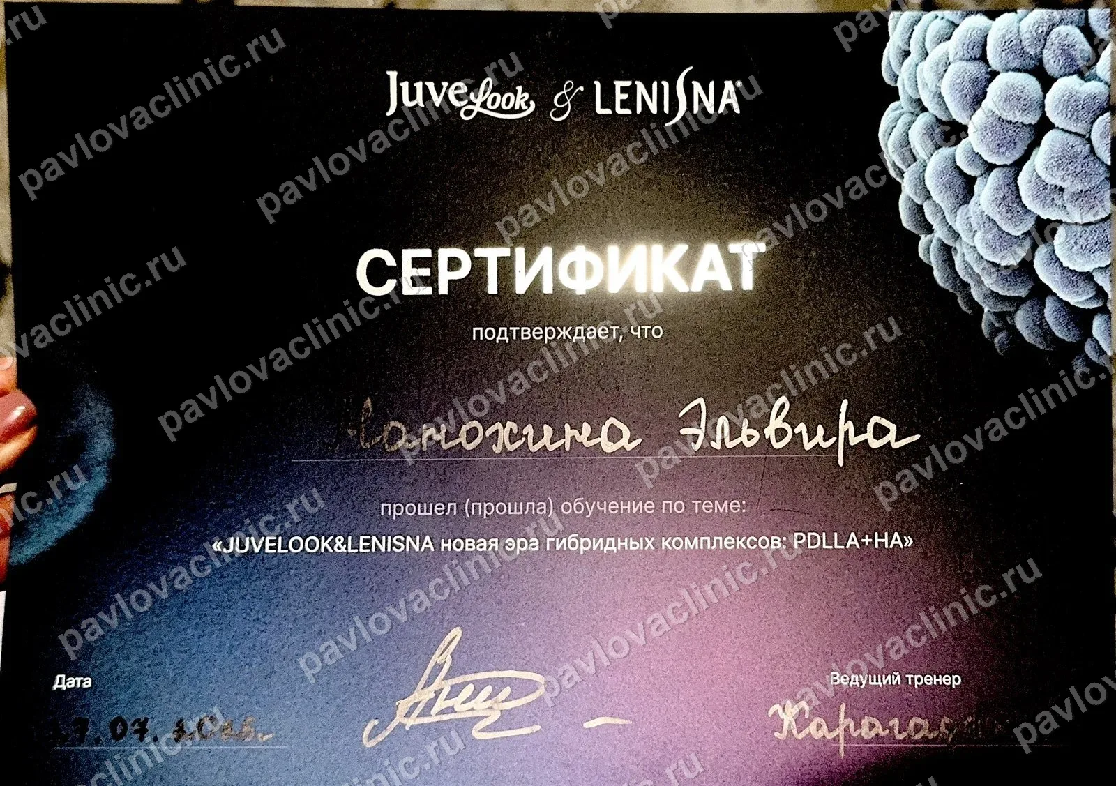 Сертификат Juve Look & Lenisna